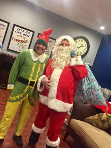 Santa and his Elf Buddy visit the Horizon Tool office! 