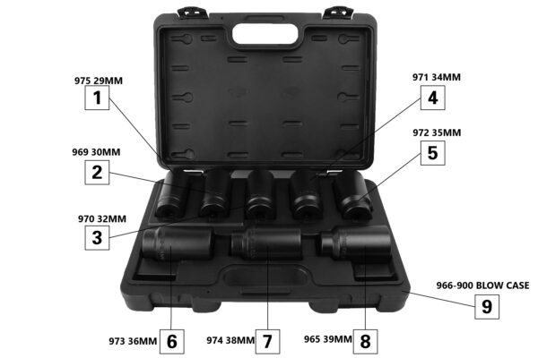8 PC, 1/2″ DR. Axle Nut Socket Set, 6-PT - Image 6